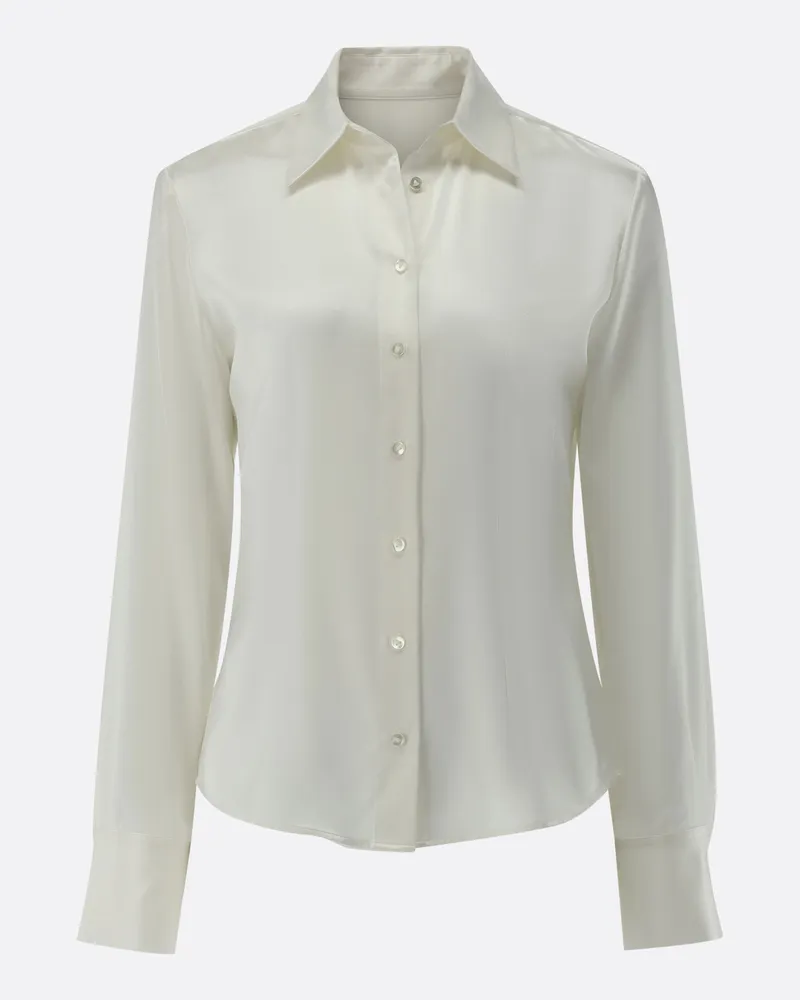 van Laack Hemdbluse tailliert aus Seidensatin-Stretch Bleichen: