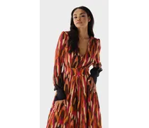 Maxi-Slip-On-Kleid aus Viskose mit Kunstdruck
