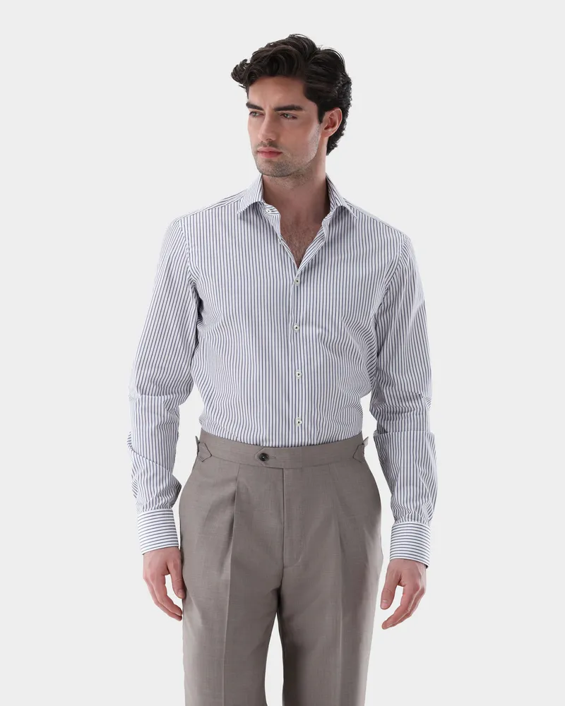 van Laack Bügelfreies Businesshemd gestreift Tailor Fit Blau