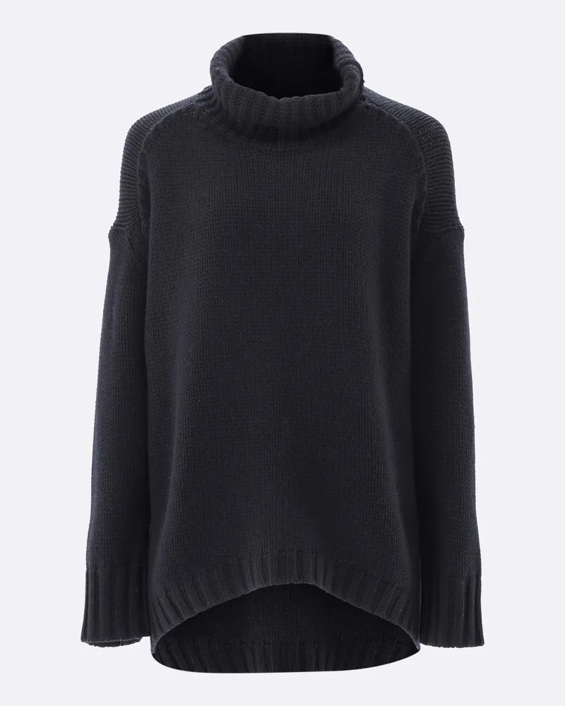 van Laack Oversized Rollkragenpullover mit Kaschmir Blau