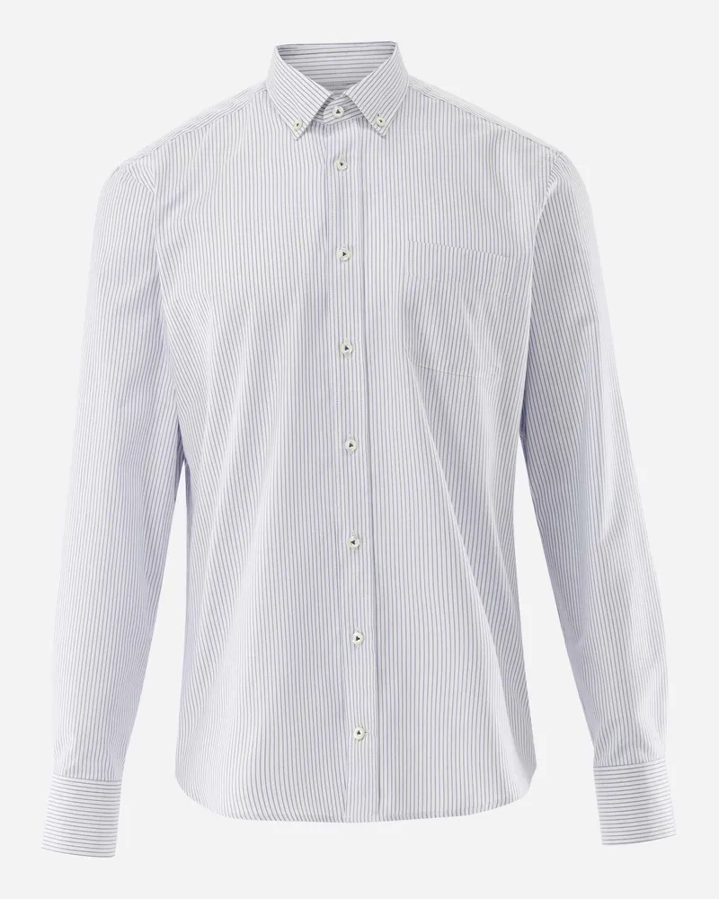 van Laack Dobby Hemd mit Button Down Kragen Tailor Fit Weiß
