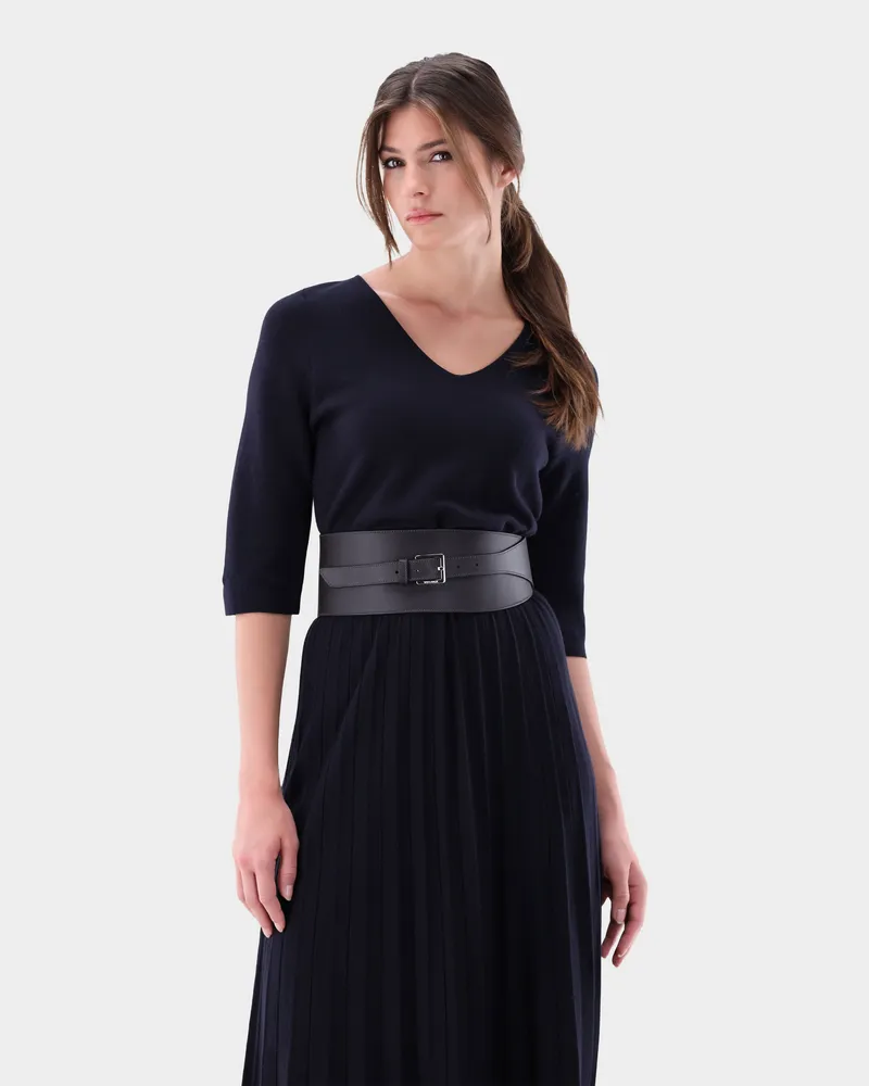 van Laack Strickkleid aus Merinowolle Blau