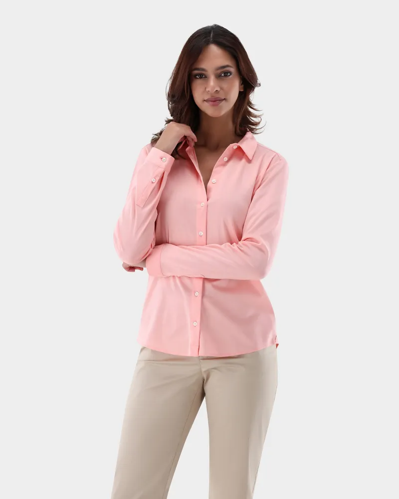 van Laack Taillierte Jersey Hemdbluse Koralle
