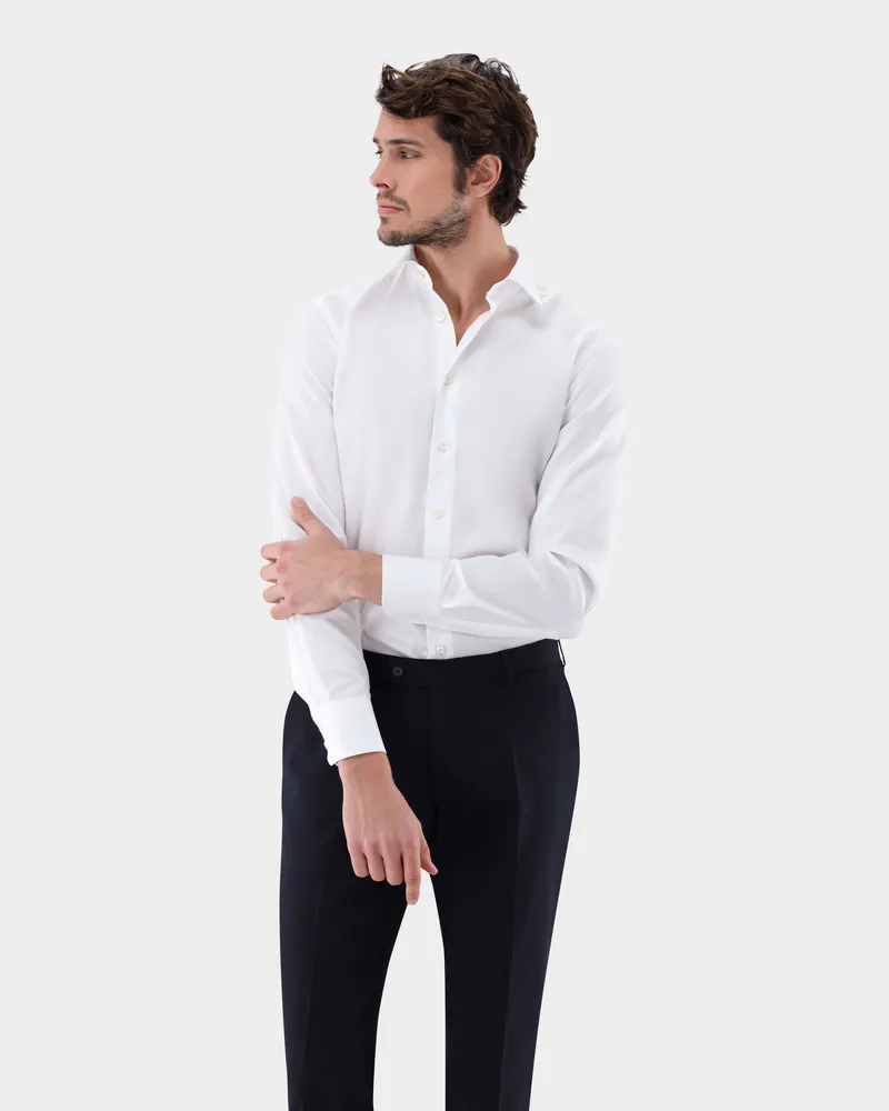 van Laack Bügelfreies Twill Hemd Tailor Fit Weiß