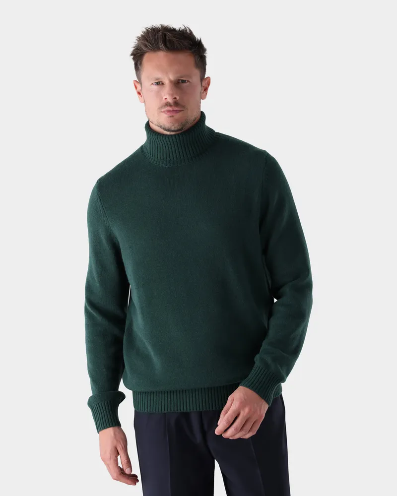 van Laack Rollkragenpullover aus Kaschmir Grün