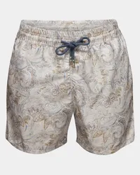 van Laack Badeshorts mit Paisley-Muster Beige