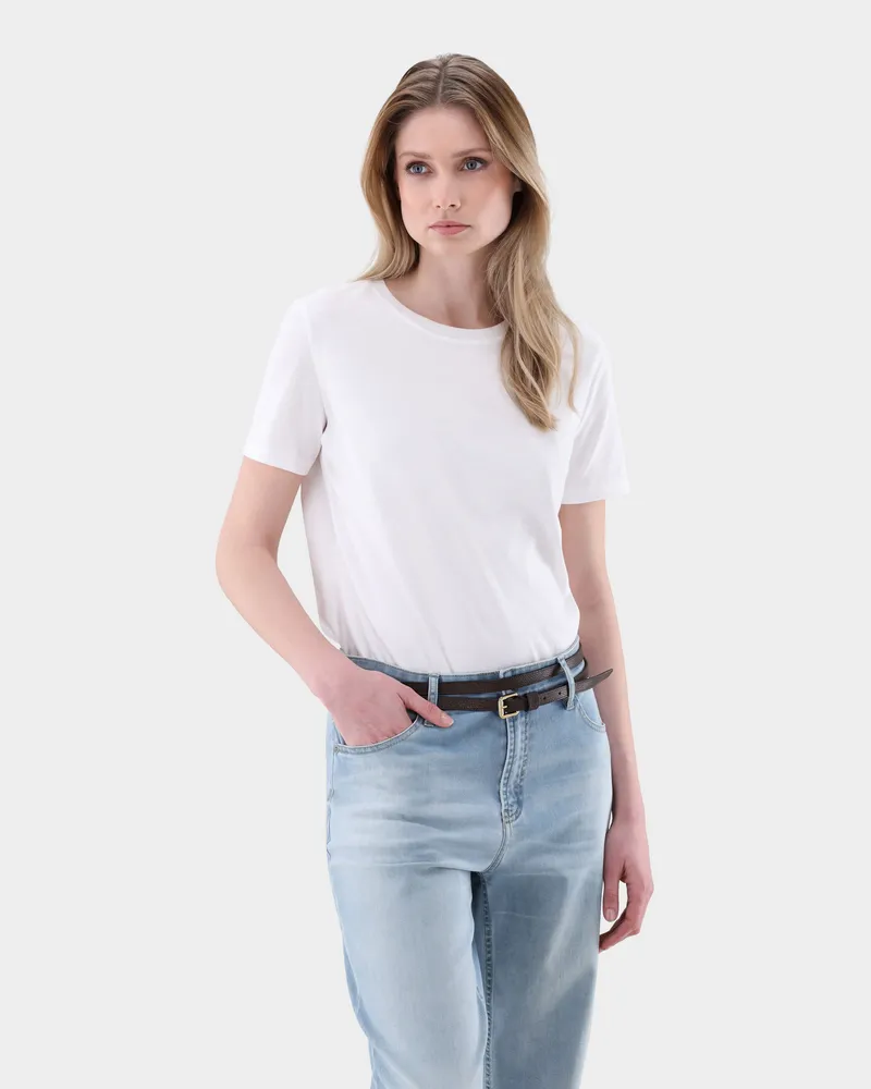 van Laack T-Shirt aus Schweizer Baumwolljersey Weiß