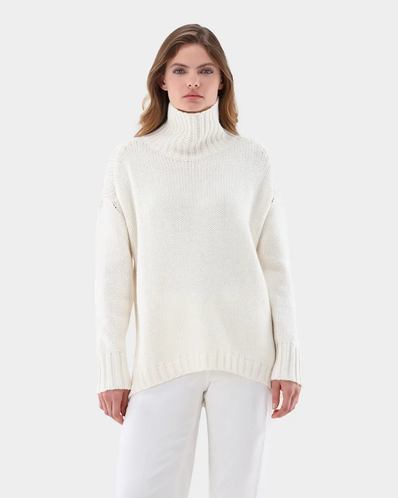 van Laack Oversized Rollkragenpullover mit Kaschmir Bleichen: