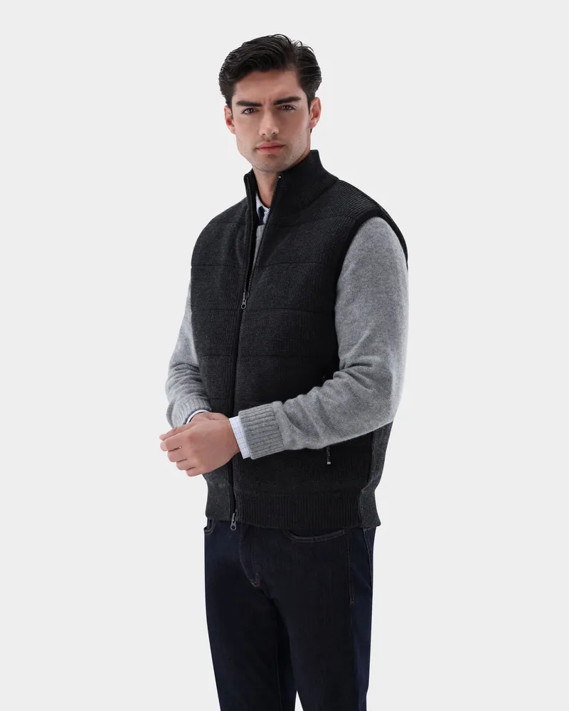 van Laack Outdoor-Weste gestrickt Grau