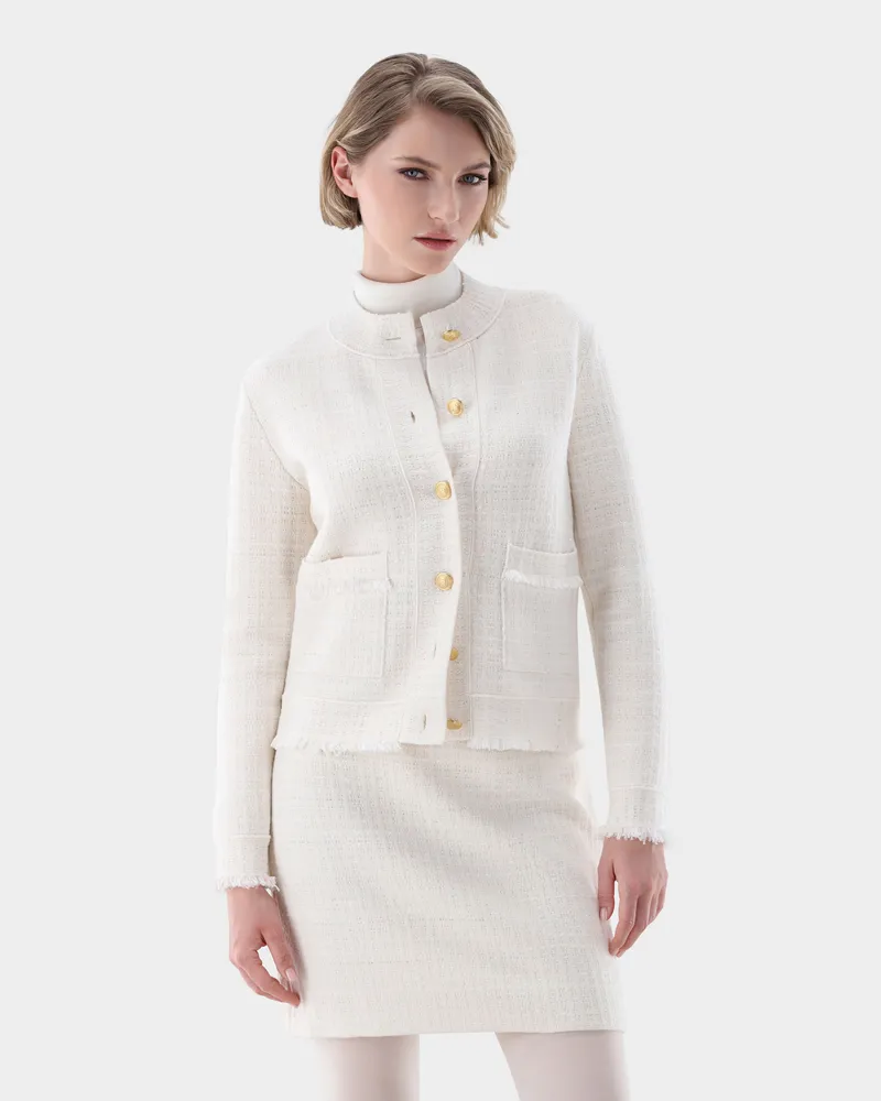van Laack Kurz Jacke aus gestricktem Tweed Bleichen:
