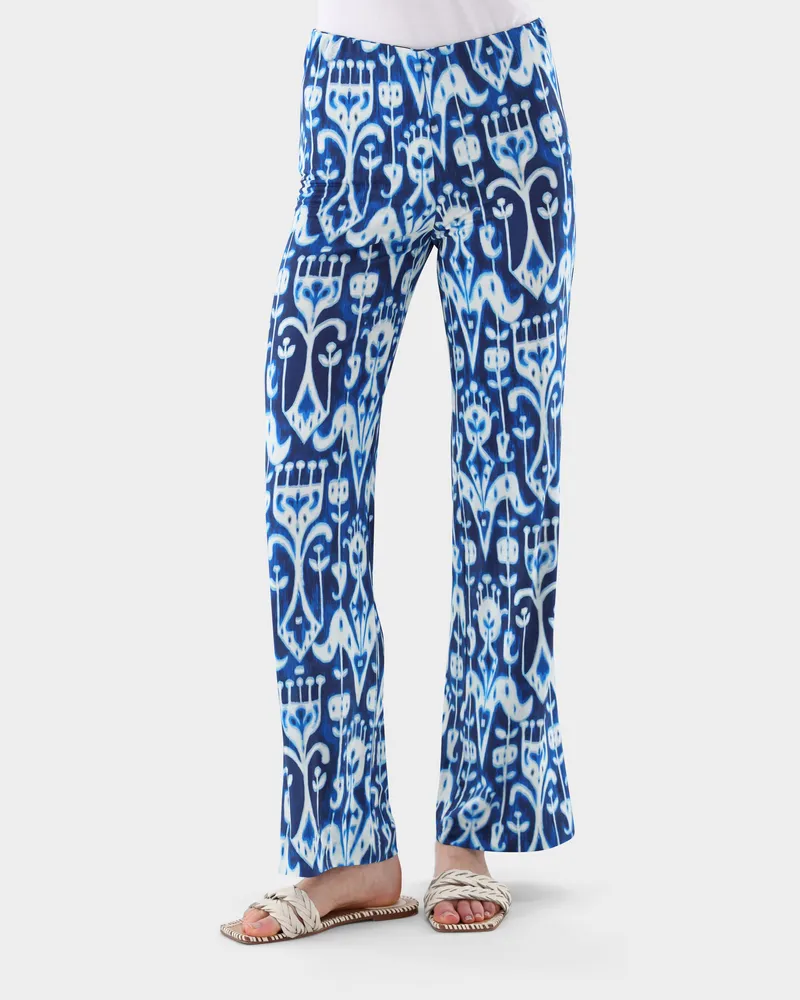 van Laack Hose aus Jersey mit Druck Blau