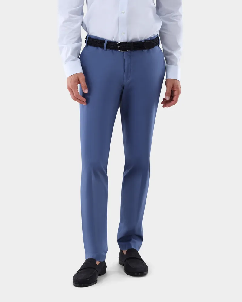 van Laack Chino mit Stretch Slim Fit Blau