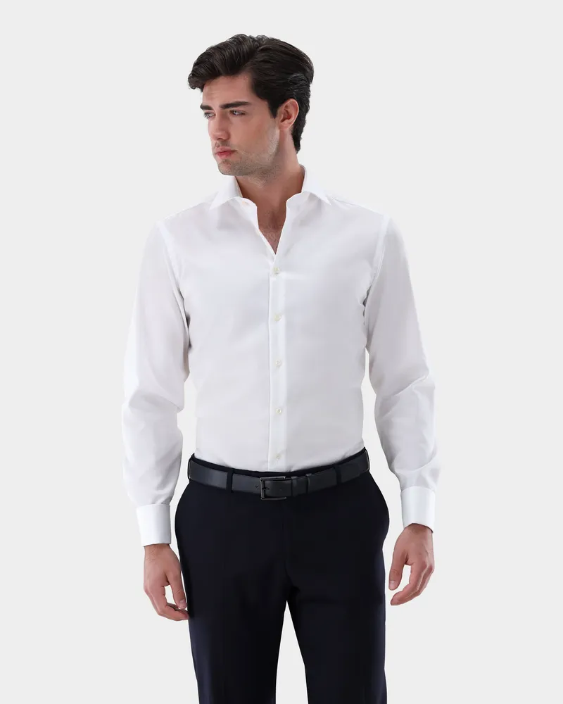 van Laack Bügelfreies Twill Hemd Tailor Fit Weiß