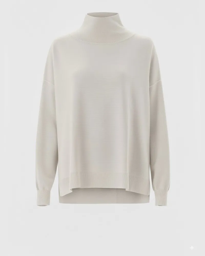 van Laack Rollkragenpullover oversized aus Merinowolle Bleichen: