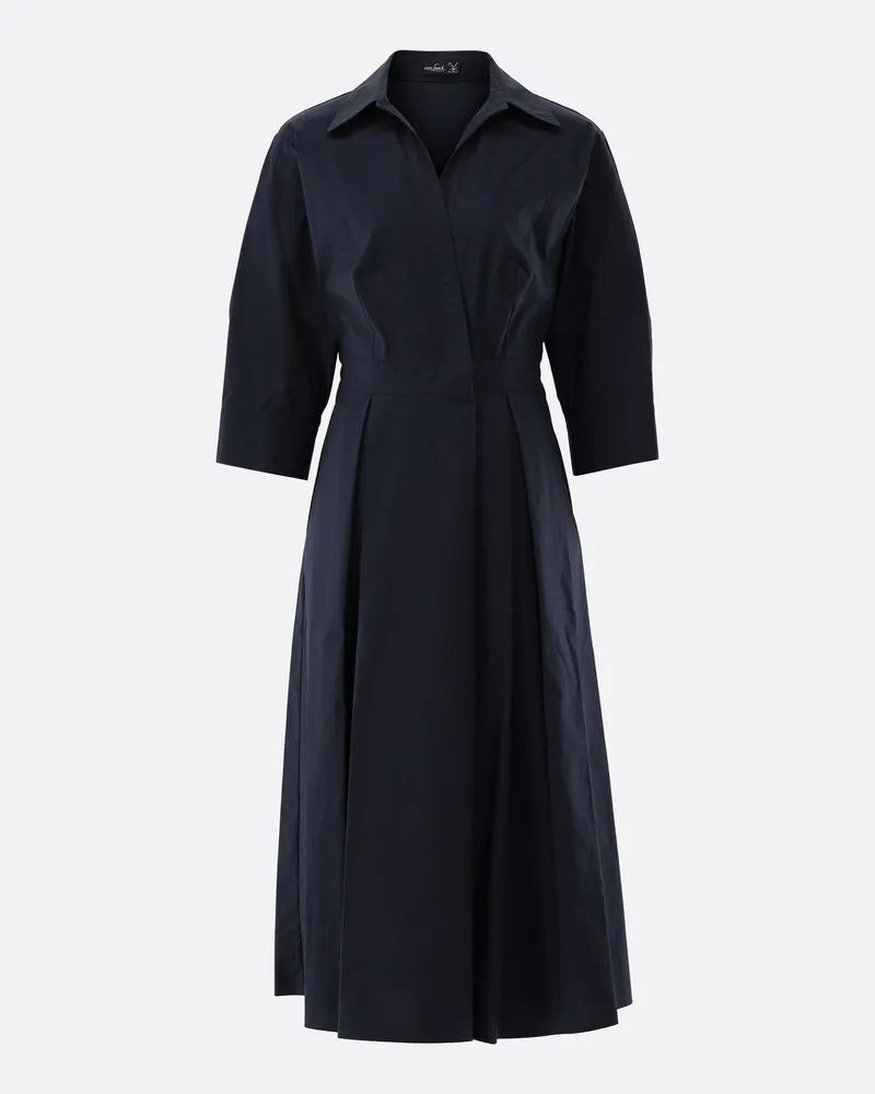 van Laack Midi-Hemdblusenkleid mit Falten Blau