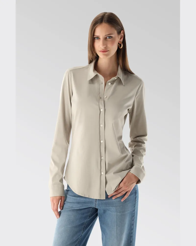 van Laack Jersey Hemdbluse Beige