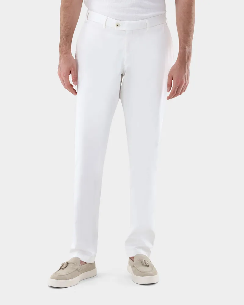 van Laack Chino mit Stretch Slim Fit Cremefarben