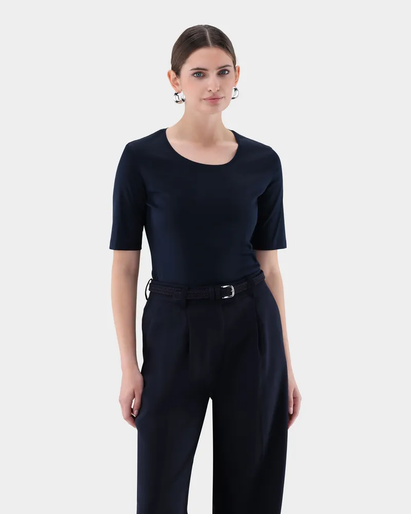 van Laack T-Shirt aus Schweizer Baumwolljersey Blau