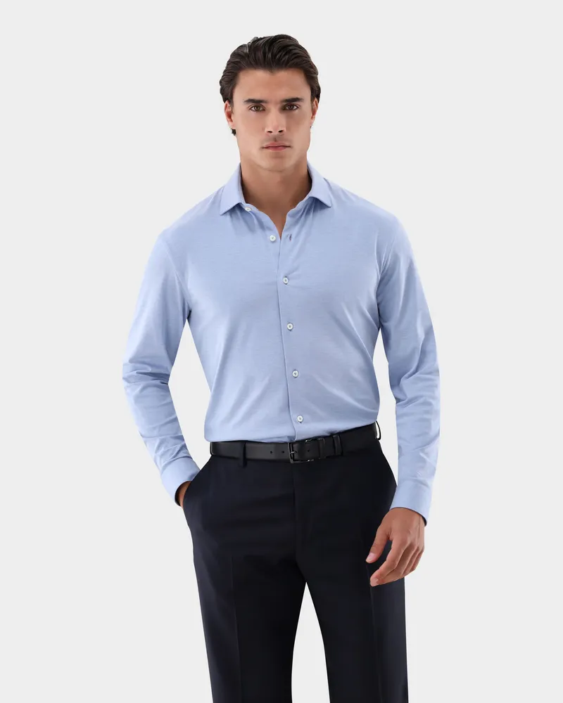 van Laack Hemd mit 4-Wege Stretch Slim Fit Blau