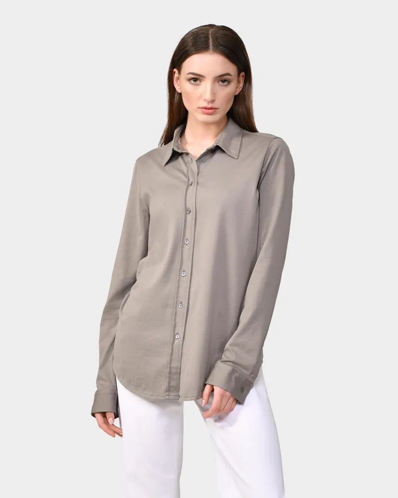 van Laack Hemdbluse aus Jersey Grau