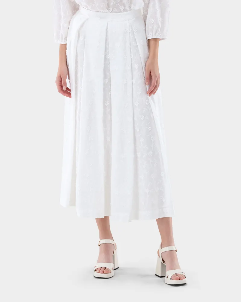 van Laack Midi-Rock bestickt Weiß