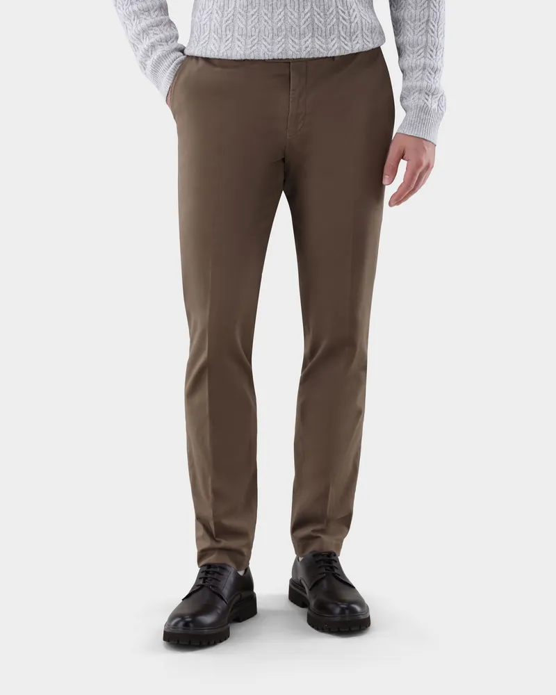 van Laack Chino mit Stretch Slim Fit Beige