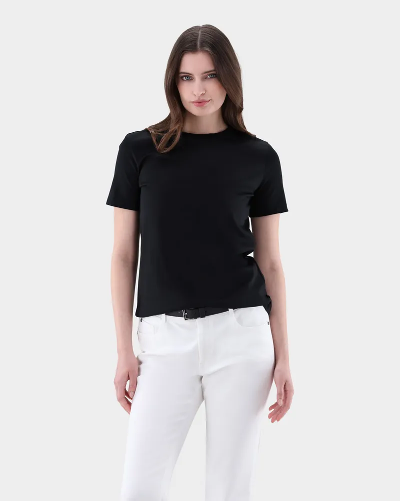 van Laack T-Shirt aus Schweizer Baumwolljersey Schwarz