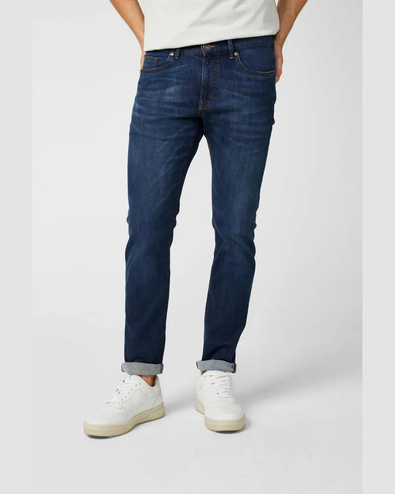 van Laack Jeanshose mit Stretch Slim Fit Blau