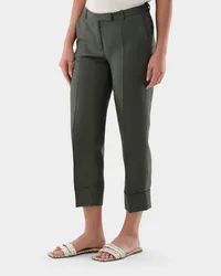 van Laack Leinenhose mit Spitzen Einsätzen Grün