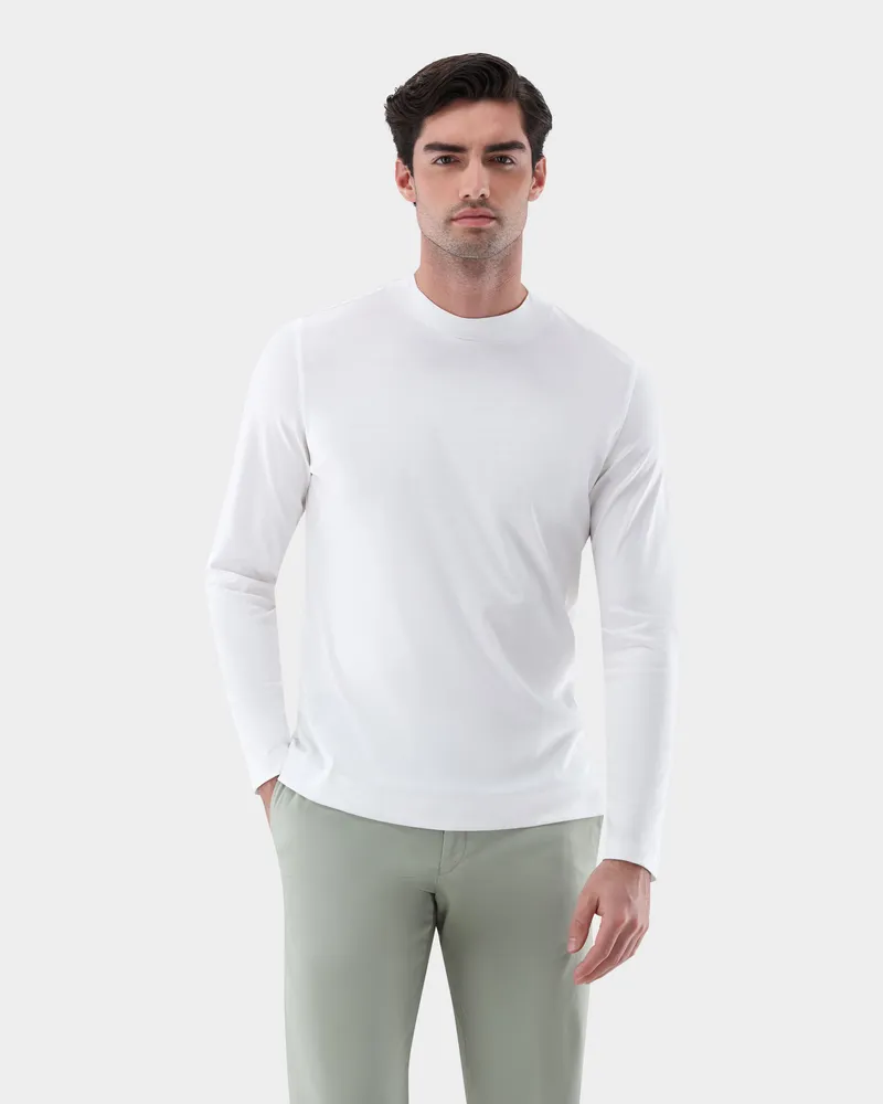 van Laack Stehkragenshirt aus Swiss Cotton Cremefarben