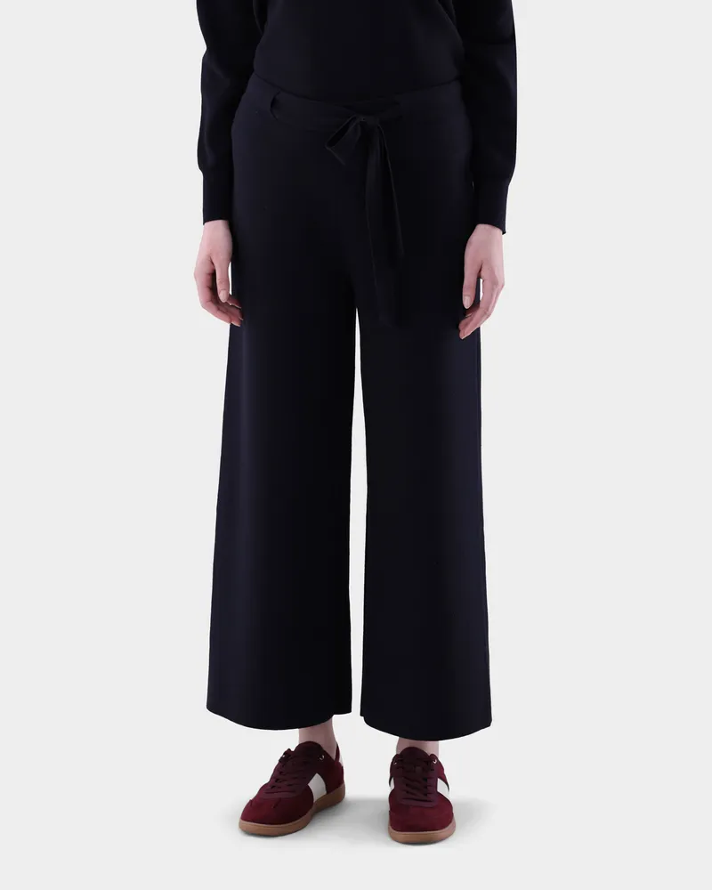 van Laack Strickhose aus ultrafeiner Merinowolle Blau