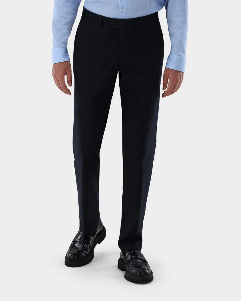 van Laack Chino mit Stretch Slim Fit Blau