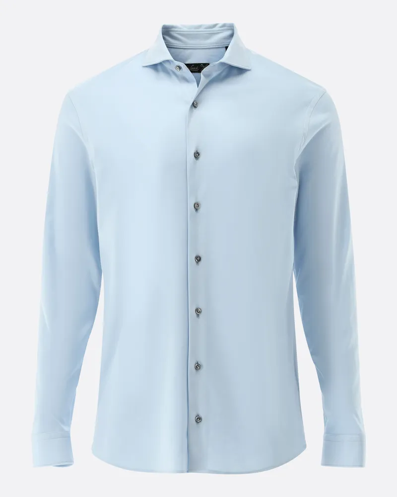 van Laack Jerseyhemd aus Schweizer Baumwolle Slim Fit Blau