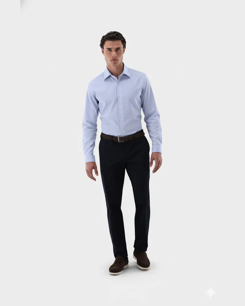 van Laack Flanellhemd mit lockerer Passform Blau