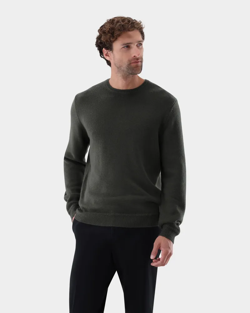 van Laack Rundhalspullover aus Kaschmir Grün