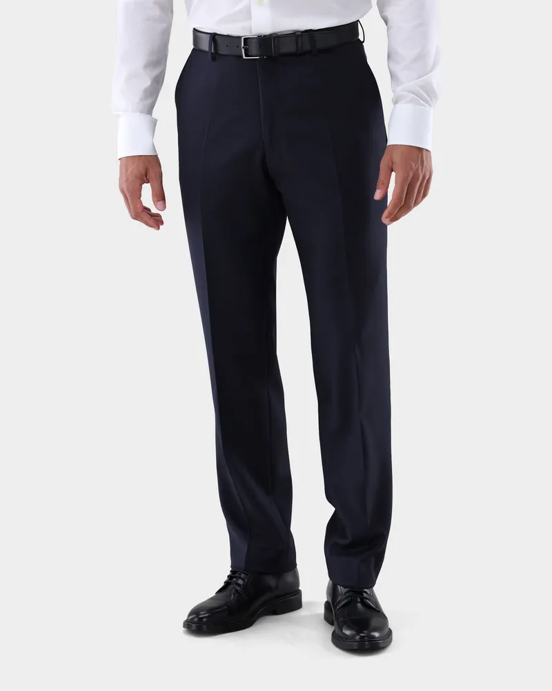 van Laack Hose aus Schurwolle mit Straight Leg Blau