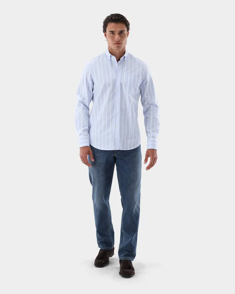 van Laack Jeans mit Stretch und geradem Bein Blau