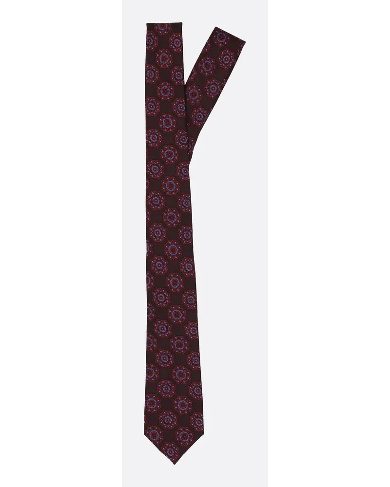van Laack Jacquard-Krawatte mit Medaillon Druck Rot