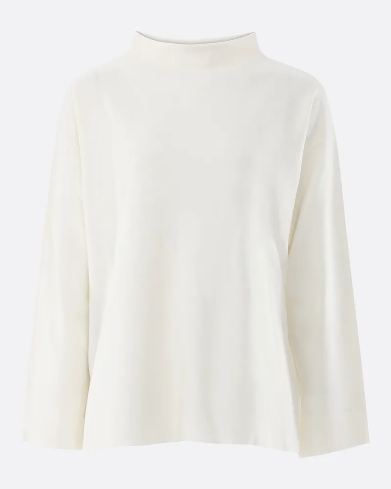 van Laack Stehkragenpullover loose fit Cremefarben