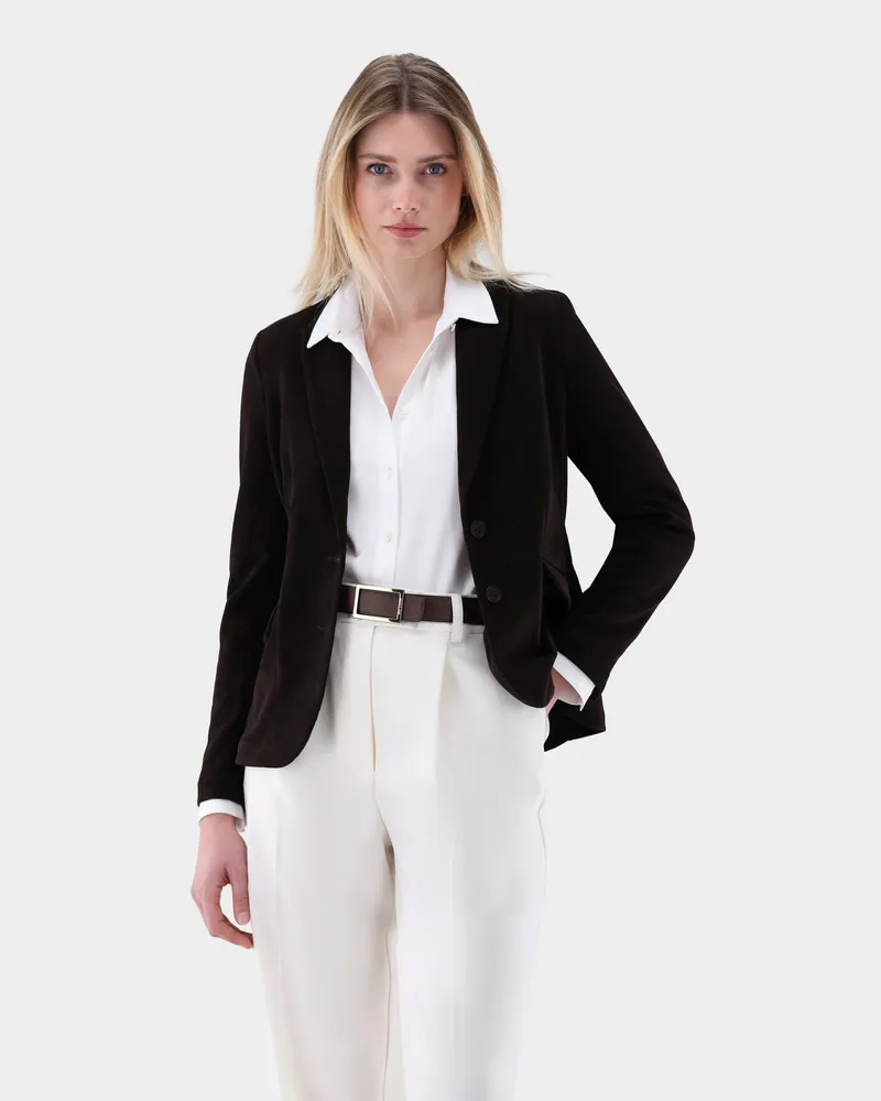 van Laack Blazer gerippt aus Samt Beige