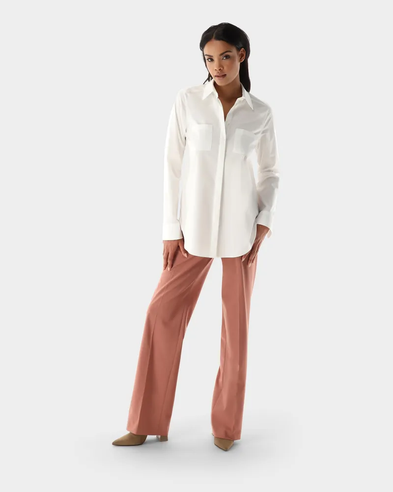 van Laack Hemdbluse mit lockerem Schnitt Weiß