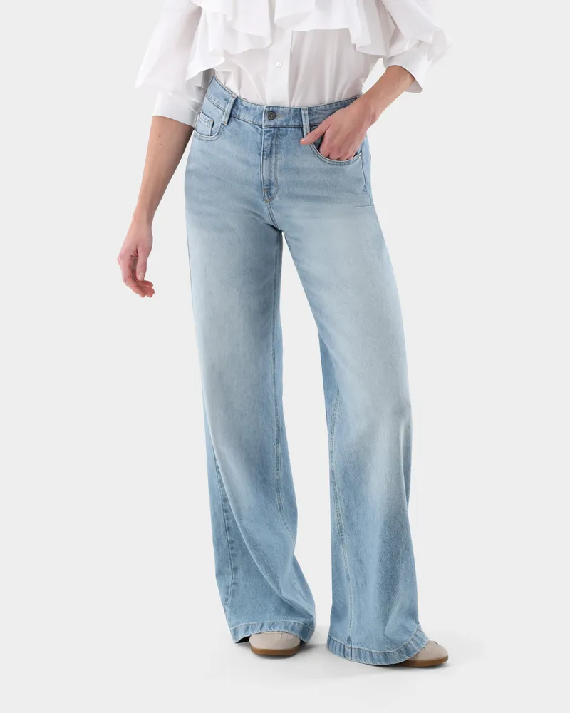 van Laack Jeans mit weitem Bein Blau