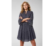 Mini-Slip-on-Kleid mit Godet-Details aus Baumwoll-Voile mit Punktdruck