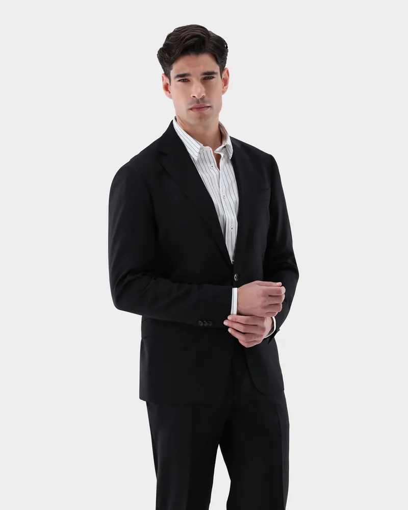 van Laack Sakko aus Wolle Slim Fit Schwarz