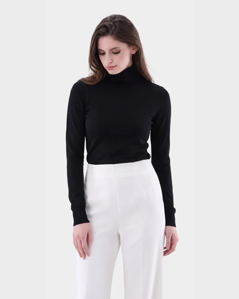 van Laack Rollkragenpullover aus Ultrafeiner Merinowolle Schwarz