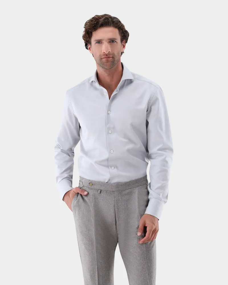 van Laack Twill Hemd mit Haifischkragen Grau