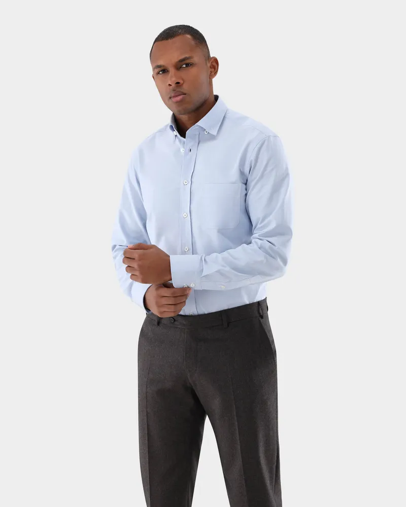 van Laack Oxfordhemd mit button down Tailor Fit Blau