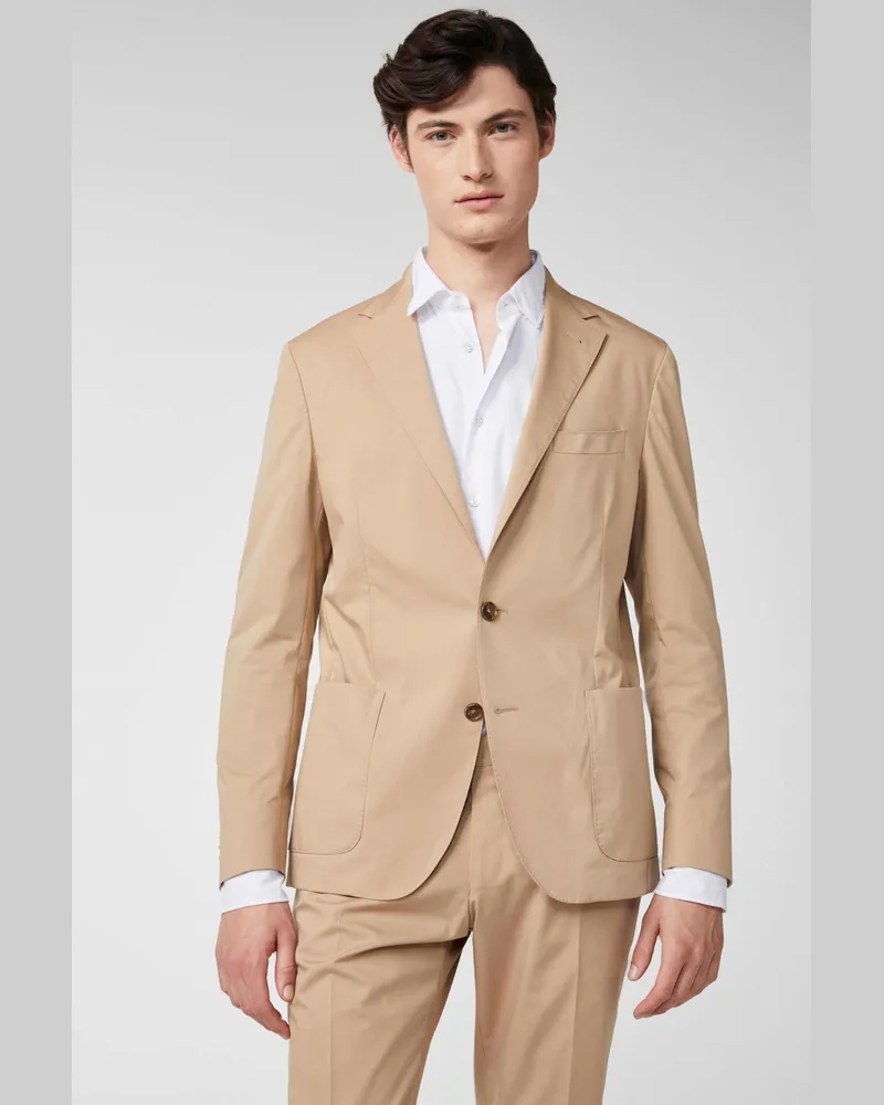 van Laack Sakko aus Baumwollstrech Beige Beige