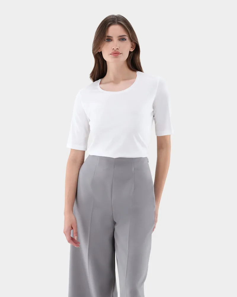 van Laack T-Shirt aus Schweizer Baumwolljersey Weiß