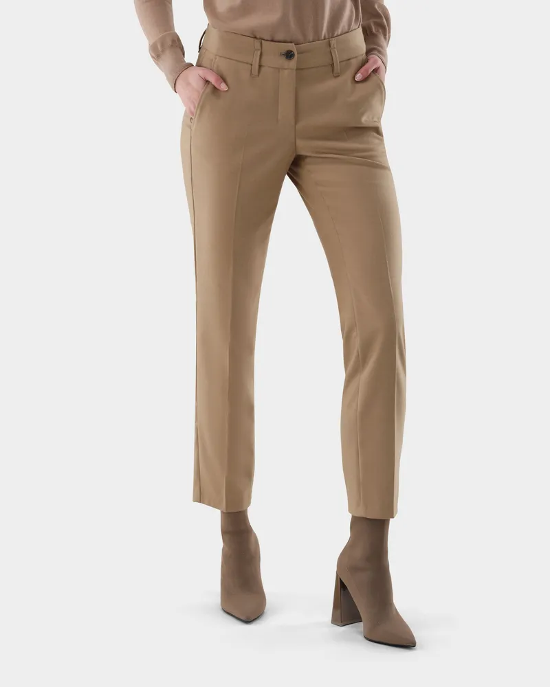 van Laack Chino mit geradem Bein aus Flanell Beige